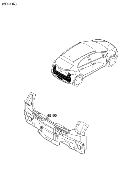2014 Kia Rio Back Panel & Trunk Lid Diagram 1
