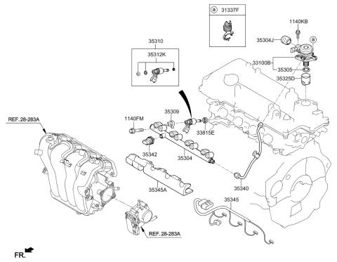 2015 Kia Rio High Pressure Pump Assembly Diagram for 353202B100