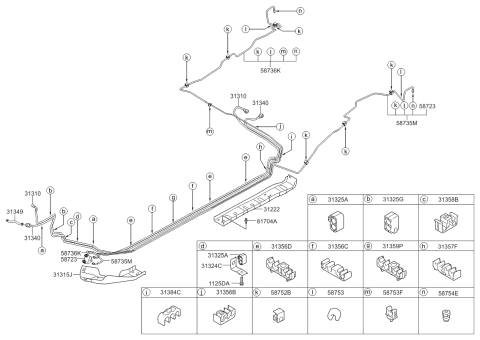 2014 Kia Rio Front Prot-Plastic Fuel Diagram for 313141R000