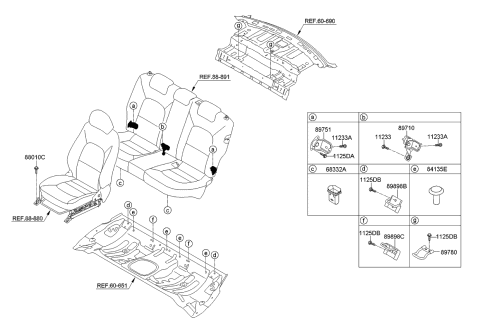 2012 Kia Rio Hinge Assembly-Rear Seat B Diagram for 897201W500