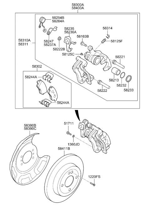 2012 Kia Rio Rear Wheel Brake Diagram