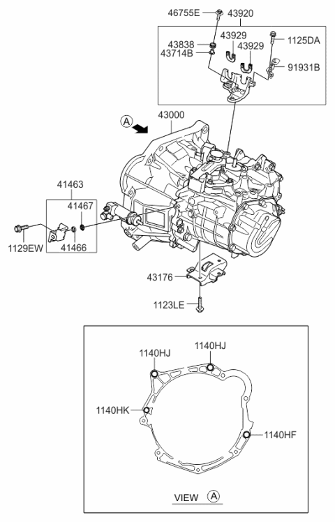 2015 Kia Rio Transmission Assembly-Ma Diagram for 4300026320