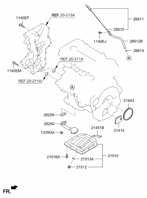 2012 Kia Rio Belt Cover & Oil Pan Diagram