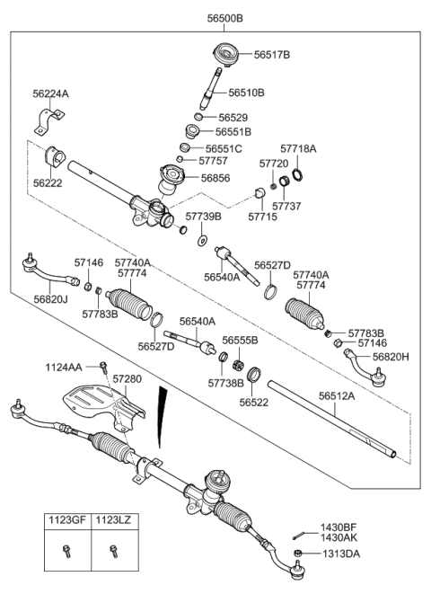 2015 Kia Rio Power Steering Gear Box Diagram