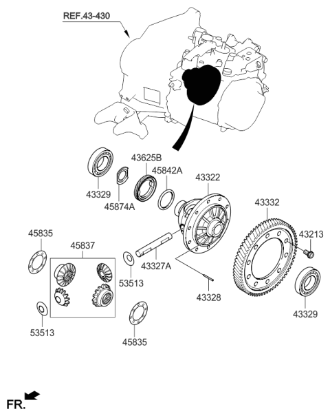 2013 Kia Rio Gear-Differential Drive Diagram for 4333226000