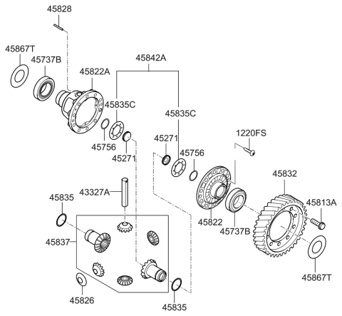 2012 Kia Rio Spacer-Differential Gear Thrust Diagram for 4844323110