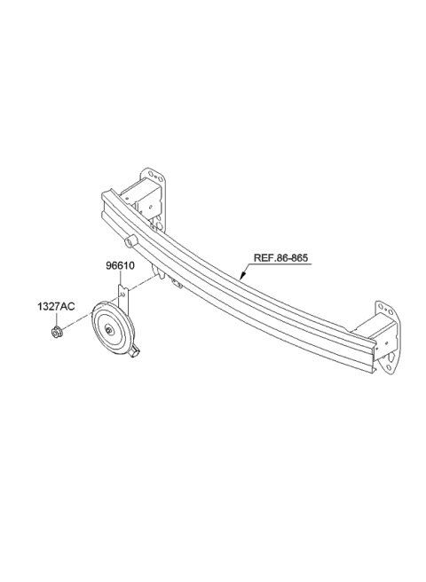 2012 Kia Rio Horn Assembly-Low Pitch Diagram for 966101W000