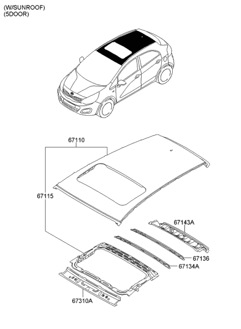 2013 Kia Rio Roof Panel Diagram 2