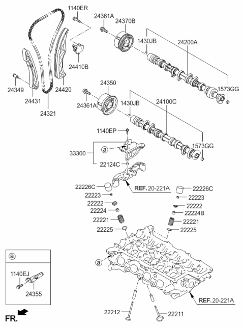 2013 Kia Rio TAPPET Diagram for 222262B118