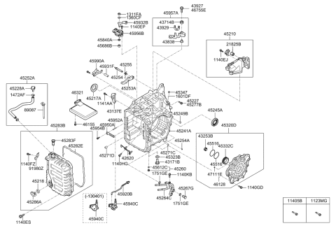 2013 Kia Rio Auto Transmission Case Diagram 1