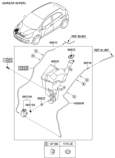 2013 Kia Rio Windshield Washer Diagram 2