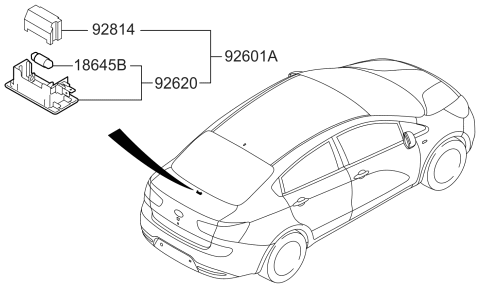 2014 Kia Rio License Plate & Interior Lamp Diagram