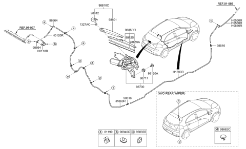 2013 Kia Rio Rear Wiper & Washer Diagram