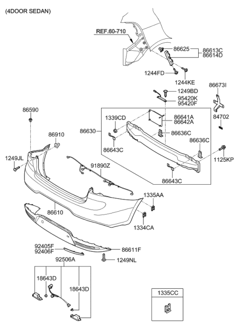 2012 Kia Rio Bracket-Rear Beam Lower Mounting Diagram for 866351W000