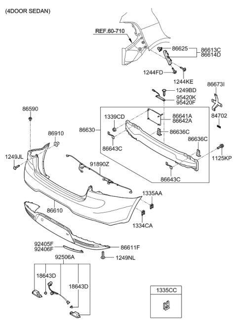 2015 Kia Rio Rear Bumper Diagram 2