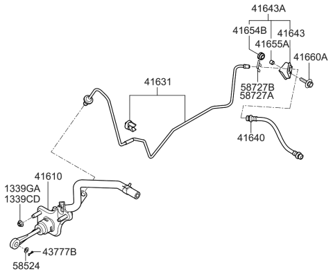 2015 Kia Rio Bracket-Clutch Tube Diagram for 416432H000