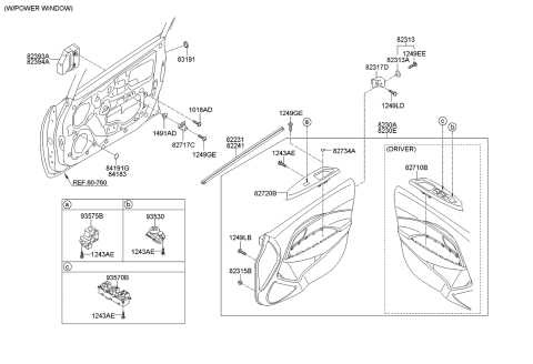 2013 Kia Rio Trim-Front Door Diagram 1