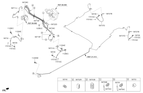 2015 Kia Rio Clip Diagram for 587521D000