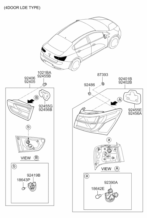 2012 Kia Rio Rear Combination Lamp Diagram 4