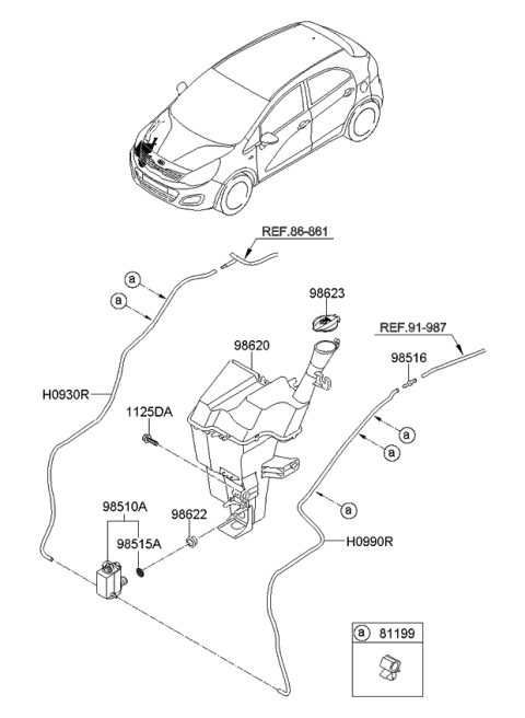 2015 Kia Rio Windshield Washer Diagram 1