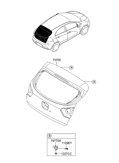 2012 Kia Rio Panel Assembly-Tail Gate Diagram for 737001W230