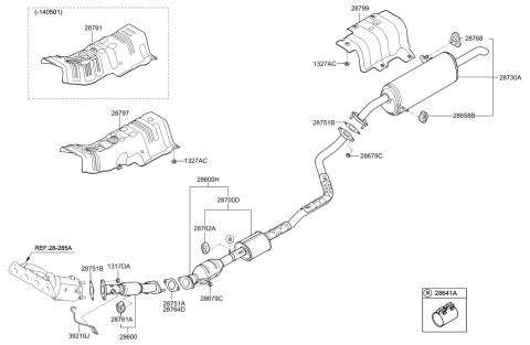 2015 Kia Rio Oxygen Sensor Assembly, Rear Diagram for 392102B220