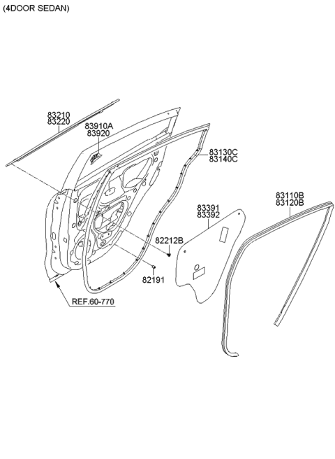 2012 Kia Rio Rear Door Moulding Diagram 2