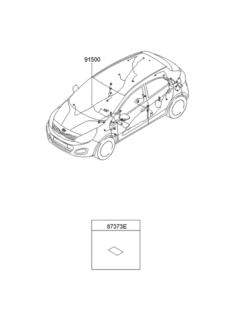 2013 Kia Rio Wiring Assembly-Floor Diagram for 915151W161