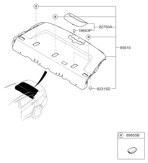 2012 Kia Rio Lamp Assembly-High Mounted Stop Diagram for 927001W000