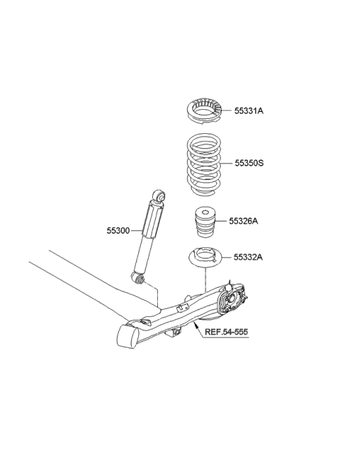 2014 Kia Rio Rear Suspension-Bumper Diagram for 553261W000