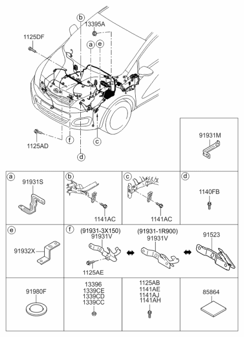 2015 Kia Rio Bracket-Engine Diagram for 919311R900