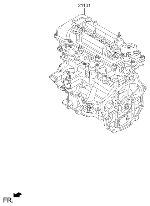 2013 Kia Rio Engine Assembly-Sub Diagram for 104U12BH00
