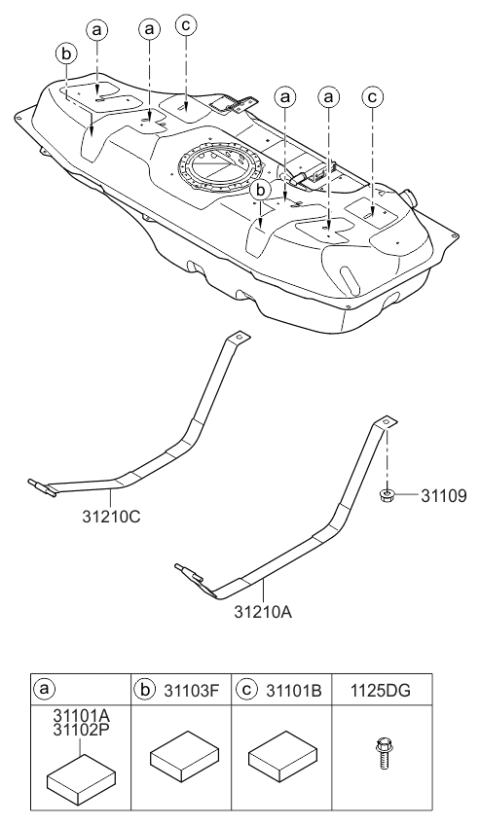 2012 Kia Rio Pad-Fuel Tank Diagram for 311021W000