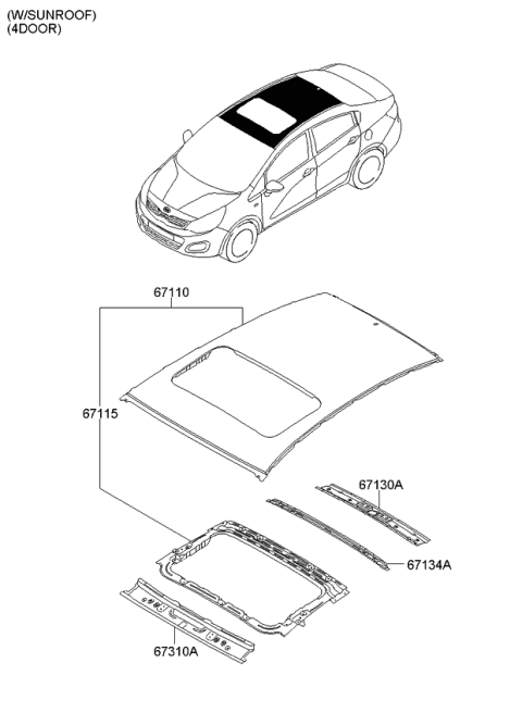 2015 Kia Rio Roof Panel Diagram 4