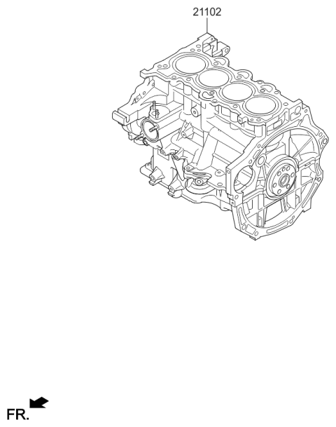 2015 Kia Rio Short Engine Assy Diagram