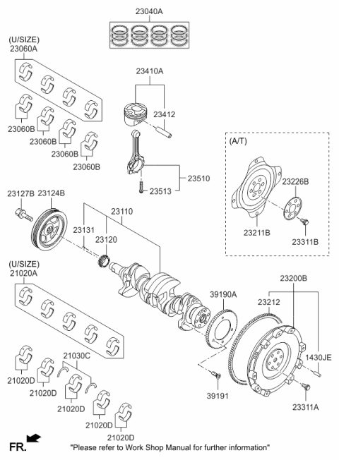 2015 Kia Rio CRANKSHAFT Assembly Diagram for 231102B610A