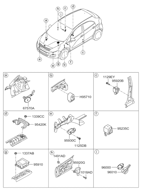 2013 Kia Rio Relay & Module Diagram 1