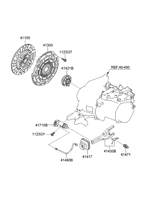 2013 Kia Rio Clutch & Release Fork Diagram