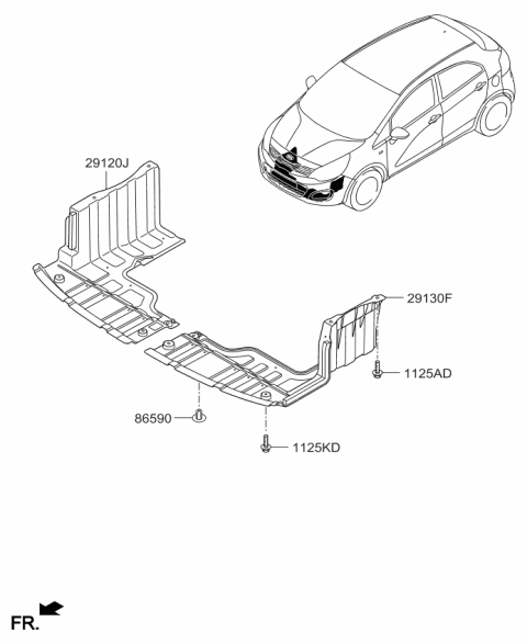 2013 Kia Rio Panel-Side Cover,LH Diagram for 291301W000