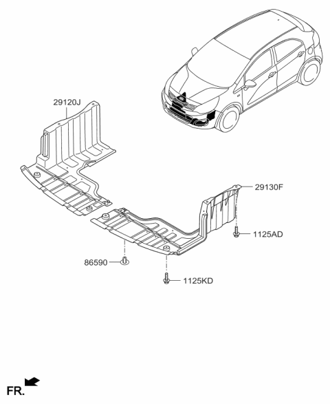 2013 Kia Rio Under Cover Diagram 1