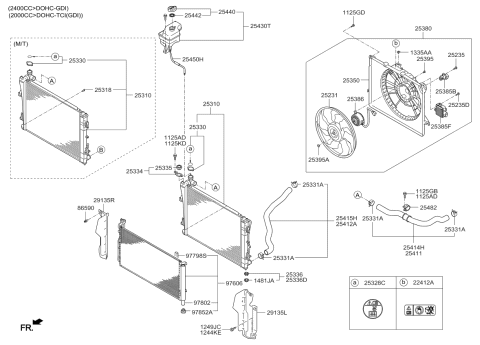 2014 Kia Optima Radiator Assembly Diagram for 253103S700