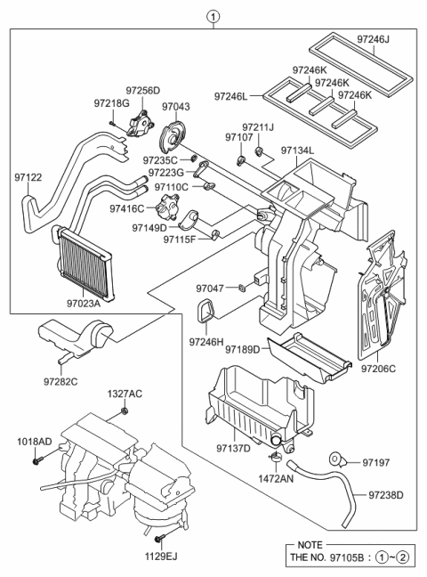 2015 Kia Optima Heater System-Heater & Blower Diagram 1