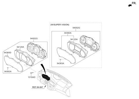 2014 Kia Optima Cluster Assembly-Instrument Diagram for 940412T460