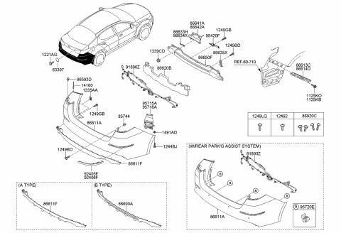 2015 Kia Optima Rear Bumper Lower Cover Diagram for 866124C600