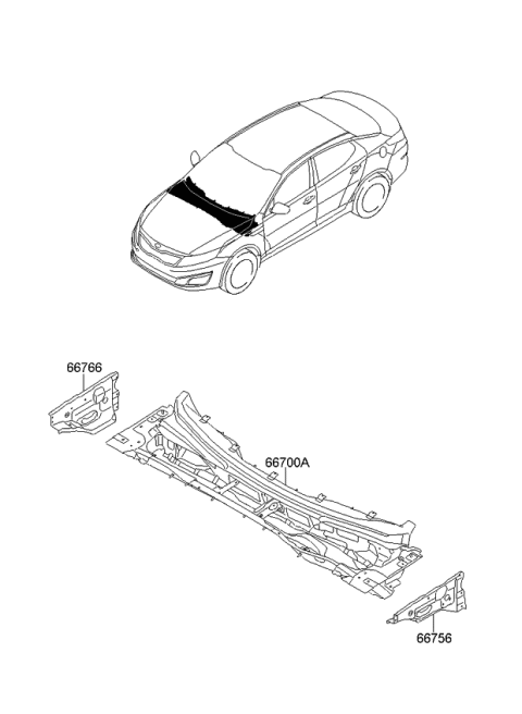 2014 Kia Optima US Georgia Made Cowl Panel Diagram