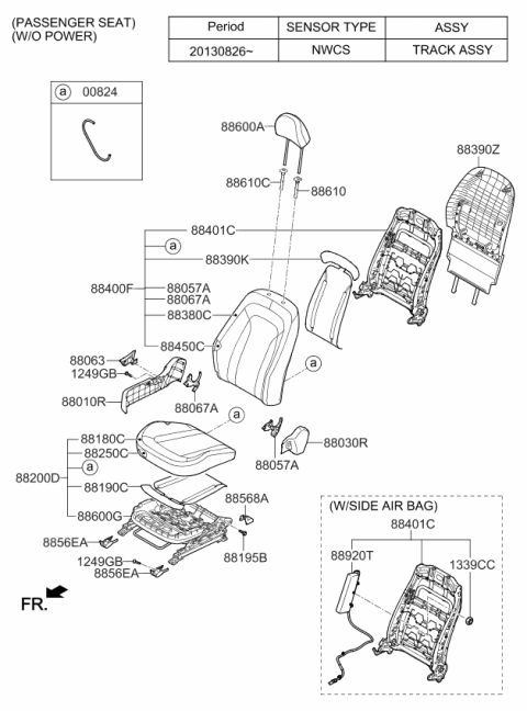 2014 Kia Optima US Georgia Made Seat-Front Diagram 1