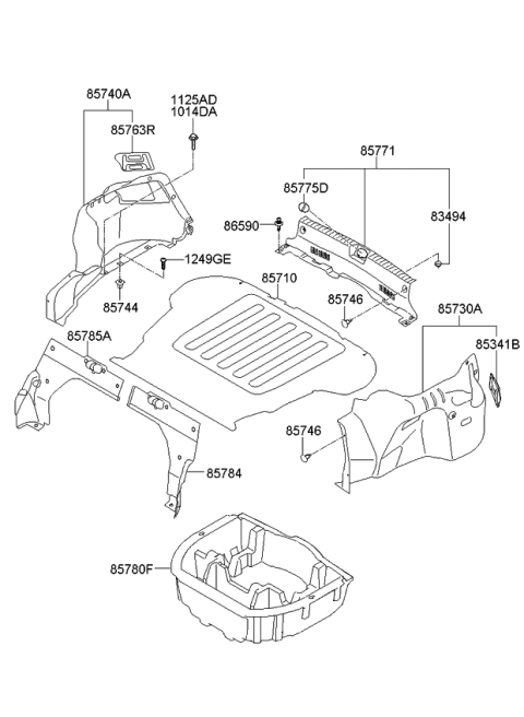 2015 Kia Optima A/S Cover Diagram for 857534C001VA