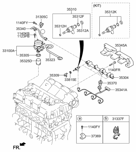 2014 Kia Optima Throttle Body & Injector Diagram 1