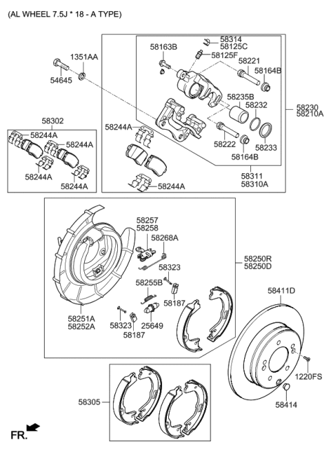 2014 Kia Optima US Georgia Made Rear Wheel Brake Diagram 1