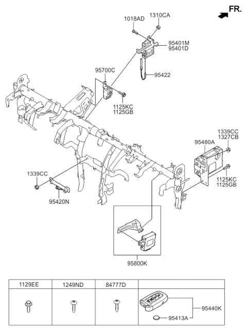 2014 Kia Optima Module Assembly-Smart Key Diagram for 954802T500